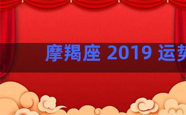 摩羯座 2019 运势